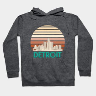 Detroit city skyline skyscraper vintage Hoodie